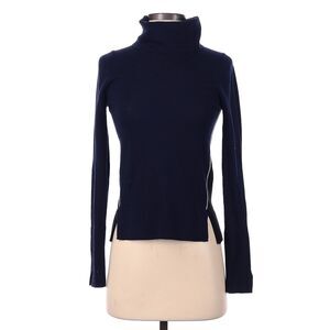 ME+EM Sweater Women XS Navy Black Wool Convertible Turtleneck Preppy Classic